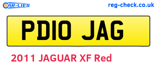 PD10JAG are the vehicle registration plates.