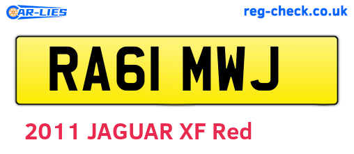 RA61MWJ are the vehicle registration plates.