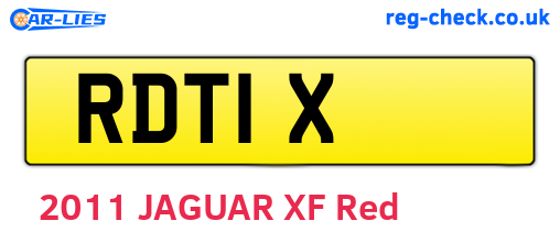 RDT1X are the vehicle registration plates.