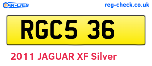RGC536 are the vehicle registration plates.