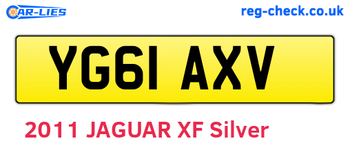 YG61AXV are the vehicle registration plates.