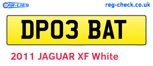 DP03BAT are the vehicle registration plates.