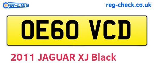 OE60VCD are the vehicle registration plates.
