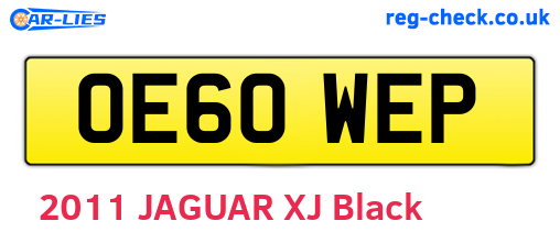 OE60WEP are the vehicle registration plates.
