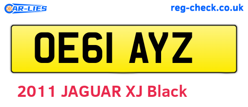 OE61AYZ are the vehicle registration plates.