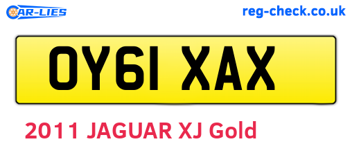OY61XAX are the vehicle registration plates.