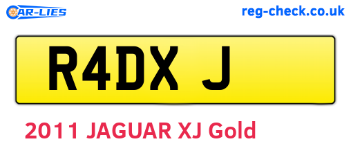 R4DXJ are the vehicle registration plates.