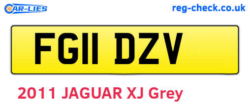 FG11DZV are the vehicle registration plates.