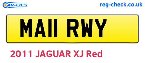 MA11RWY are the vehicle registration plates.