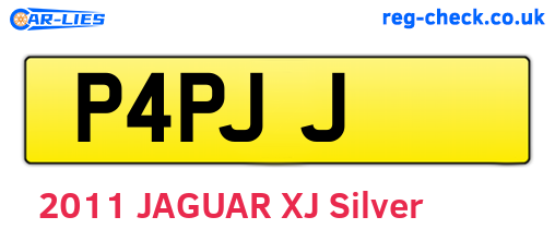 P4PJJ are the vehicle registration plates.