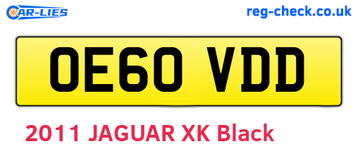 OE60VDD are the vehicle registration plates.