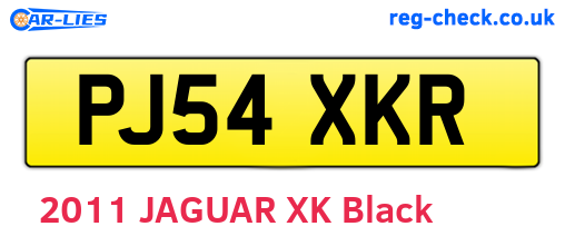 PJ54XKR are the vehicle registration plates.