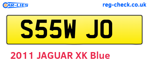 S55WJO are the vehicle registration plates.