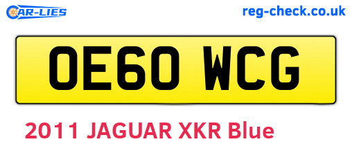OE60WCG are the vehicle registration plates.