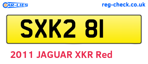SXK281 are the vehicle registration plates.