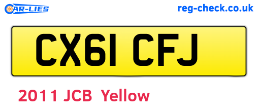 CX61CFJ are the vehicle registration plates.