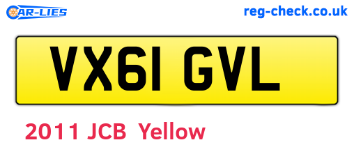 VX61GVL are the vehicle registration plates.