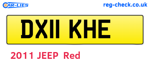 DX11KHE are the vehicle registration plates.