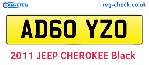 AD60YZO are the vehicle registration plates.