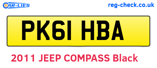 PK61HBA are the vehicle registration plates.