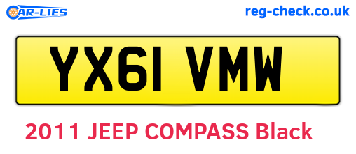 YX61VMW are the vehicle registration plates.