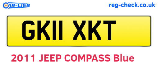 GK11XKT are the vehicle registration plates.