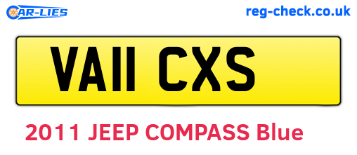VA11CXS are the vehicle registration plates.