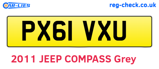 PX61VXU are the vehicle registration plates.