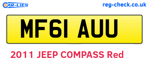MF61AUU are the vehicle registration plates.