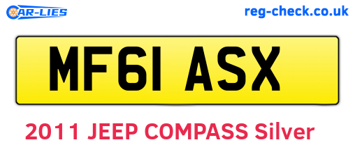 MF61ASX are the vehicle registration plates.