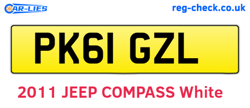 PK61GZL are the vehicle registration plates.