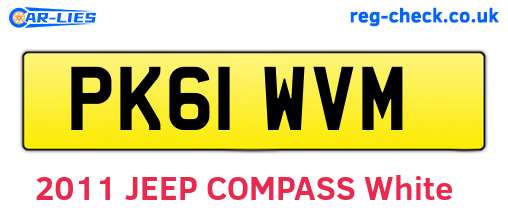 PK61WVM are the vehicle registration plates.