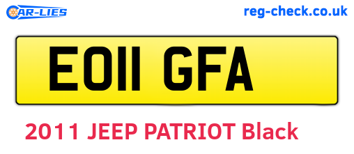EO11GFA are the vehicle registration plates.