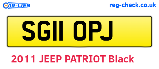 SG11OPJ are the vehicle registration plates.