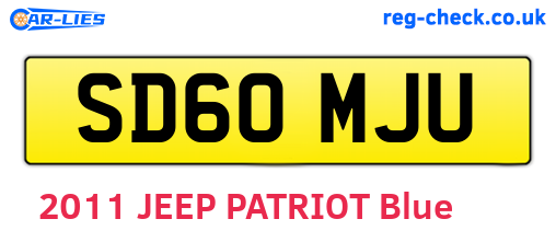SD60MJU are the vehicle registration plates.