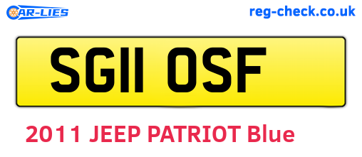 SG11OSF are the vehicle registration plates.