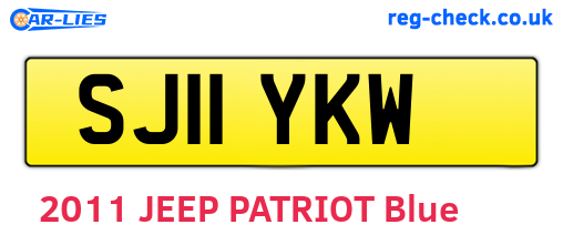 SJ11YKW are the vehicle registration plates.