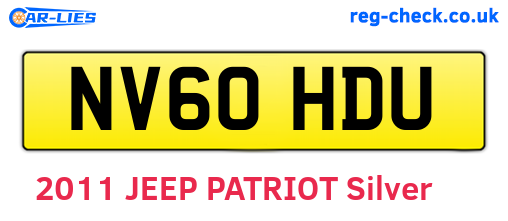 NV60HDU are the vehicle registration plates.