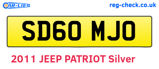 SD60MJO are the vehicle registration plates.