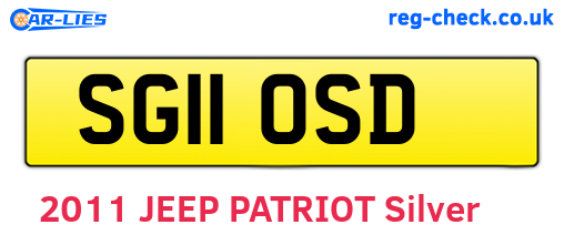 SG11OSD are the vehicle registration plates.