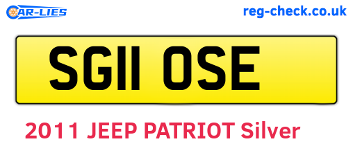 SG11OSE are the vehicle registration plates.