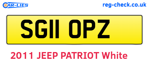 SG11OPZ are the vehicle registration plates.