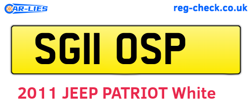 SG11OSP are the vehicle registration plates.