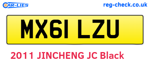 MX61LZU are the vehicle registration plates.