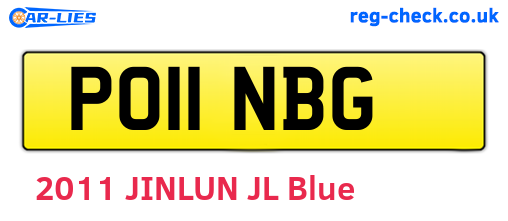 PO11NBG are the vehicle registration plates.