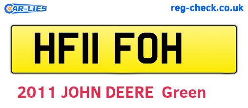 HF11FOH are the vehicle registration plates.