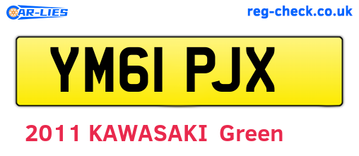 YM61PJX are the vehicle registration plates.