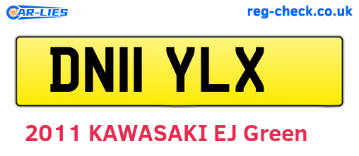 DN11YLX are the vehicle registration plates.