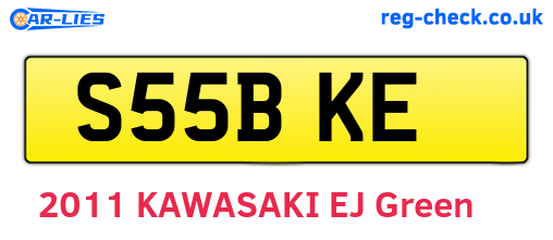 S55BKE are the vehicle registration plates.