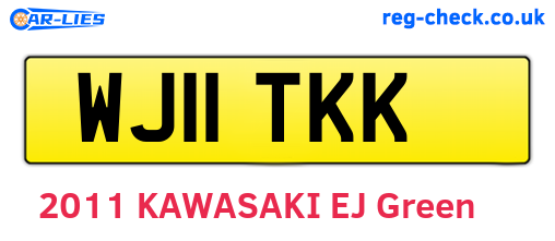 WJ11TKK are the vehicle registration plates.
